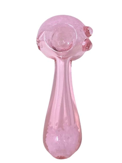 Pink Glass Pipe 4 Collectible Tobacco Smoking Bowl Glass Hand Pipes