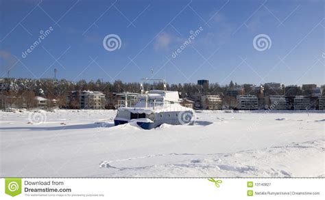 Finland Lappeenranta Frozen Lake Saima Royalty Free