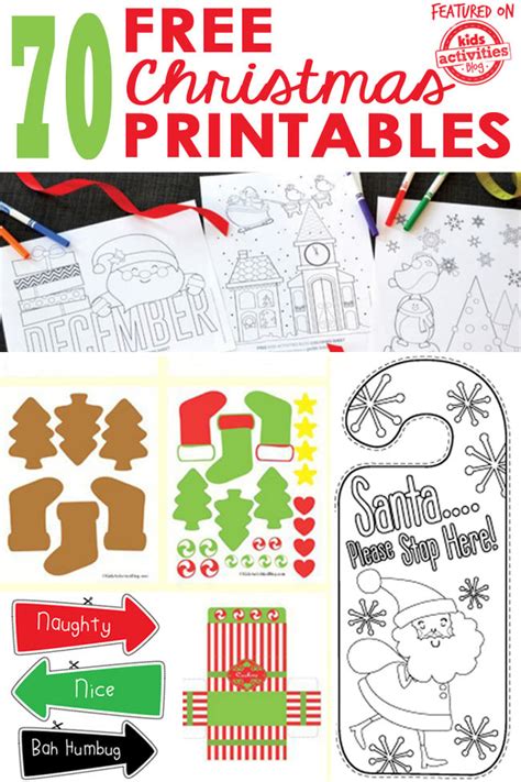 101 Free Christmas Printables Coloring Crafts Worksheets Kids