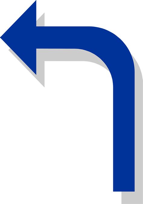 Blue Curved Arrow Png Curved Arrow To Left Transparent Cartoon Images