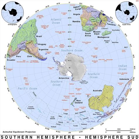 World Map Showing Hemispheres Copy Countries In With