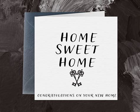 Home Sweet Homenew Home Card Uk Simple Luxury Greeting Etsy In