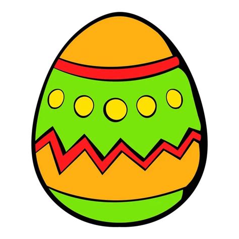 Color Easter Egg Cartoon Spring Decoration And Food Symbol Flat Vector