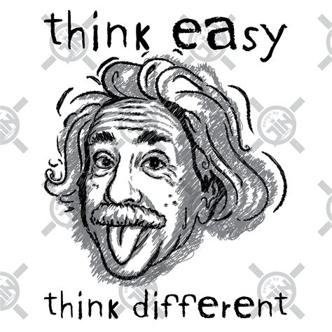 Think Easy Think Different Albert Einstein Bubble Free Etsy