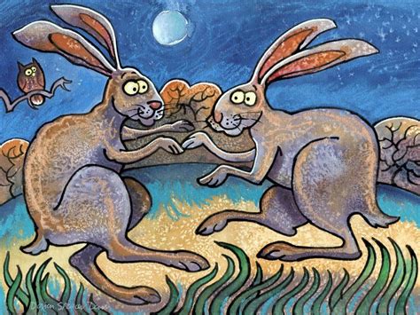 Mad March Hares Animal Paintings English Artists Artist