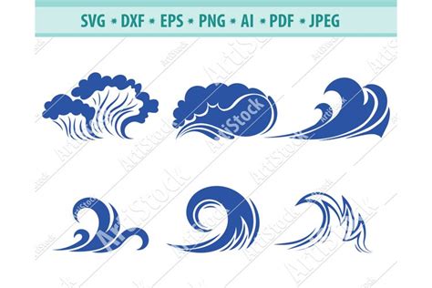 Wave SVG Sea Waves Svg Ocean Waves Svg Sea Dxf 423117