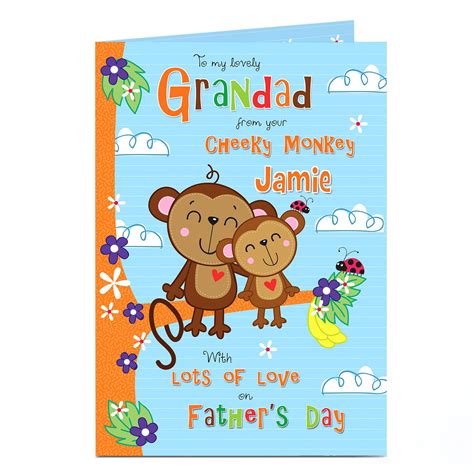 Buy Personalised Fathers Day Card Grandads Monkey For Gbp 179