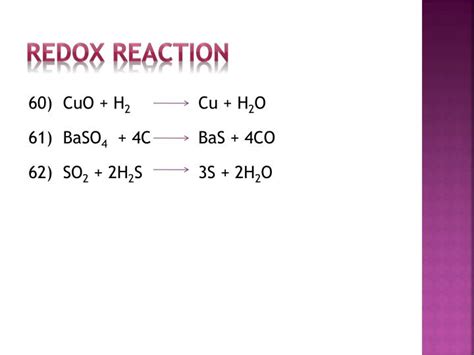 H2so4 Al Al2 So4 3 So2 H2o Redox - PPT - CHEMICAL REACTIONS PowerPoint Presentation - ID:2385522