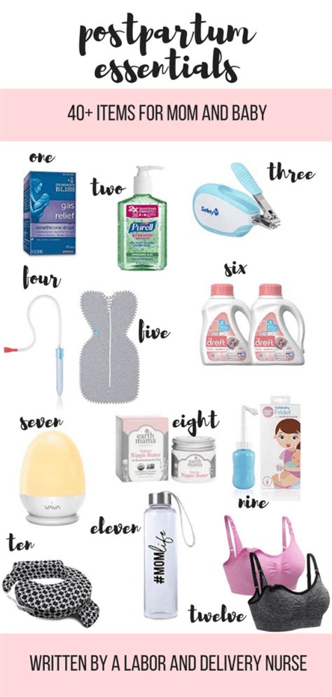 Postpartum Essentials For Mom And Baby 40 Items