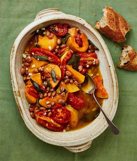 Meera Sodhas Vegan Recipe For Squash And Borlotti Beans With Tomatoes And Sage The New Vegan