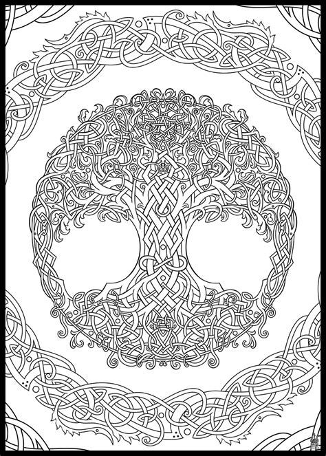 Free Printable Coloring Page For Adults Sacred Tree Of Life Celtic