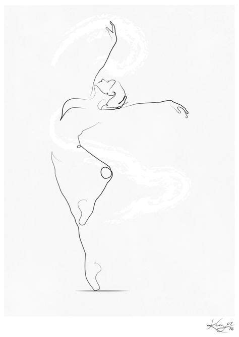 Unfurl Dancer Line Drawing Art Print By Kerry Kisbey Society6