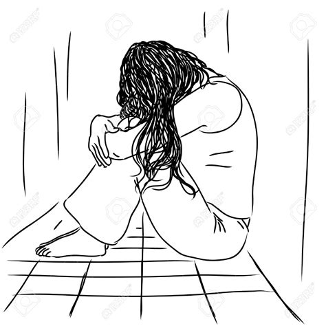 Depressed Girl Crying Drawing At Getdrawings Free Download