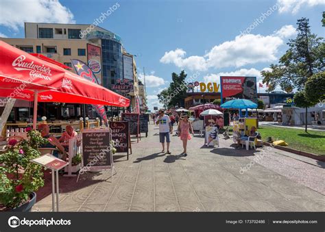 Sunny Beach Bulgaria September 9 2017 View From A Shopping Street