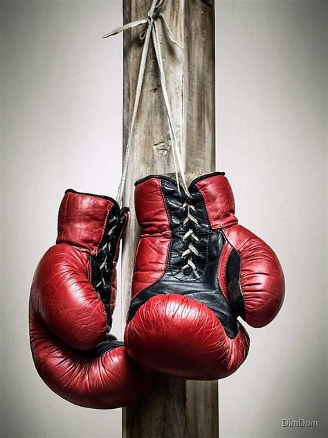 Red Vintage Boxing Gloves Poster By Dimdom Redbubble Red Boxing