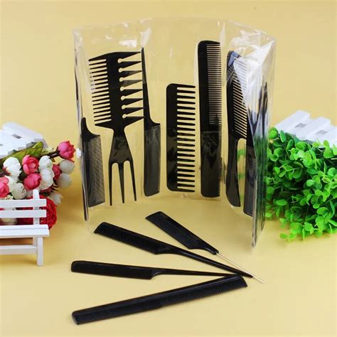 10pcsset Handle Tangle Detangling Combs Plastic Anti Static Hair Care