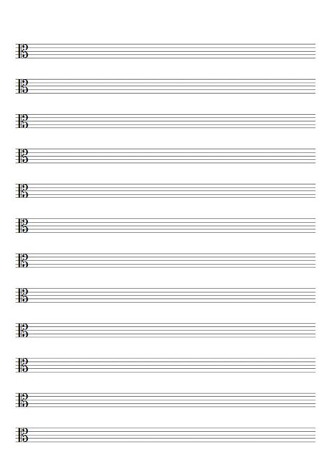 A4 Music Blank Sheet Alto Clef 8 And 12 Staves Printable Etsy