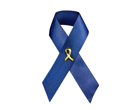 Satin Colorectal Cancer Awareness Blue Ribbon Pins Inexpensive Pins