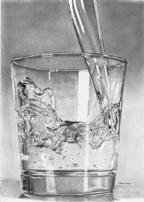 Glass Drawing Pencil Sketch Colorful Realistic Art Images Drawing