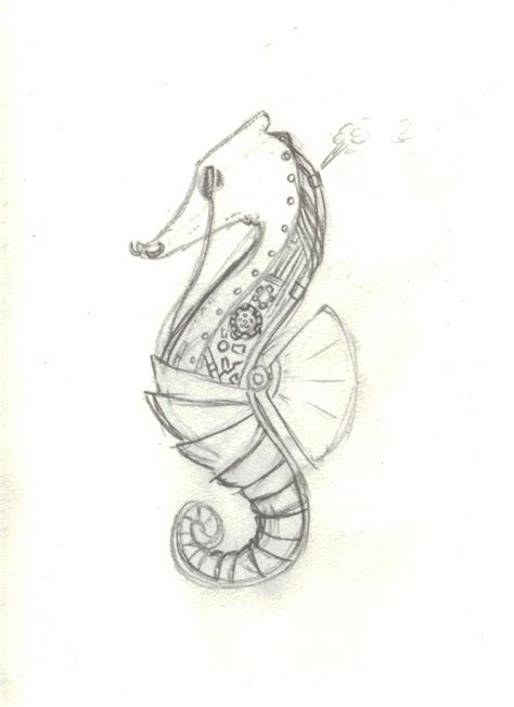 Steampunk Seahorse Wip By Cardguppy On Deviantart