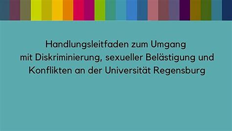 diversity antidiskriminierung sexuelle belästigung konflikte universität regensburg