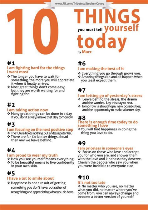 10 Things To Tell Yourself Today And Everyday Words