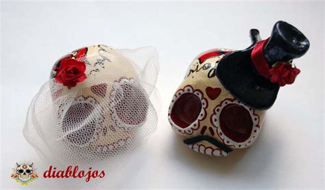 Mexican Day Of The Dead Wedding Bride And Groom Sugar Skulls Cake