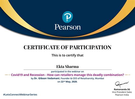 Pdf Certificate Of Participation Participated In The Webinar On