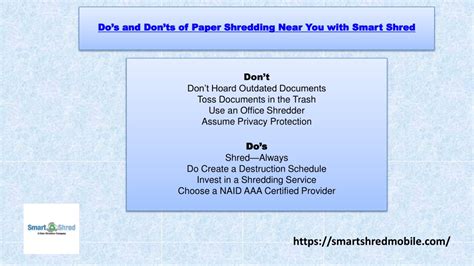 Ppt Dos And Donts Of Paper Shredding Near You With Smart Shred