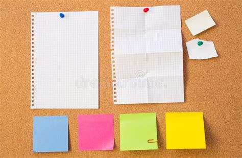 Colour Note Papers On Pin Board Stock Photo Image Of Label Teach