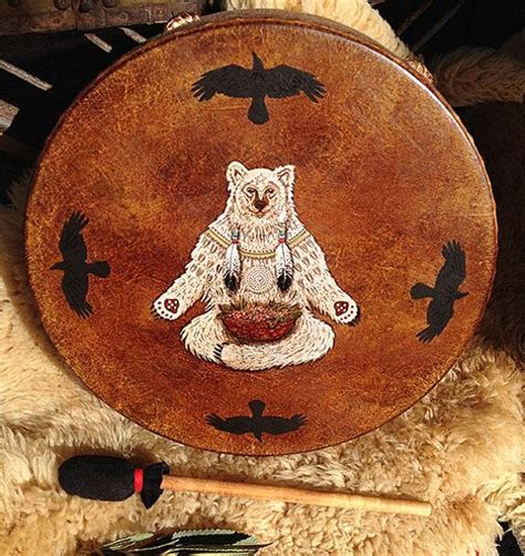Spirit Bear Magical Power Shaman Drum With Signature Totem Etsy