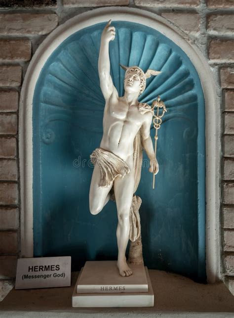 Ancient Statue God Of Commerce Hermes Mercury Stock Photo Image