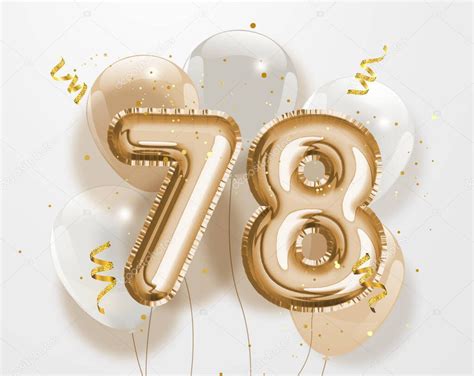 Fondo De Felicitación Feliz 78th Cumpleaños Lámina De Oro Globo 78