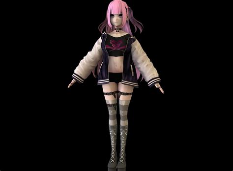anime character girl m17 3d model by cganime