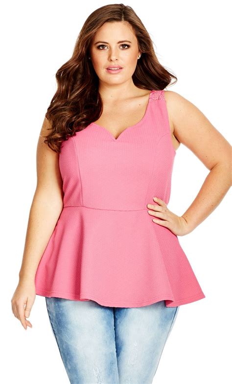 This beautiful number can be worn with heels for a more sophisticated summer look. City Chic - PRETTY PEPLUM TOP - Women's Plus Size Fashion ...