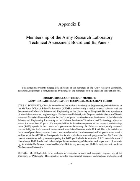 Appendix B Membership Of The Army Research Laboratory Technical Assessment Board And Its Panels