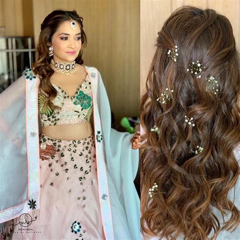 Here comes one of the easiest hairstyles for long hair in indian style. 20 Hairstyles for Lehenga You can Try on Your Wedding Day ...