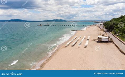 Magnifique Paysage Aérien De Mer Noire De La Plage De Burgas Et De La