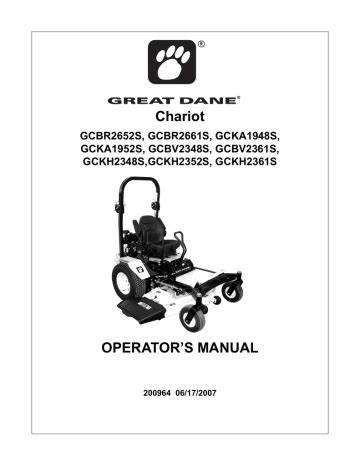 Great Dane Gcbr S Lawn Mower User Manual Manualzz