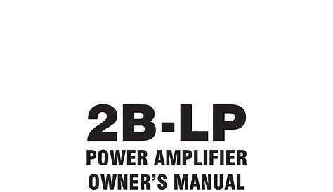 BRYSTON 2B-LP OWNER'S MANUAL Pdf Download | ManualsLib