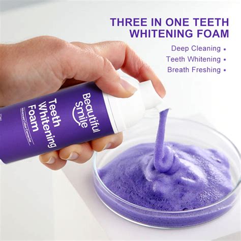 v34 purple tooth whitening foam toothpaste private label supplier china