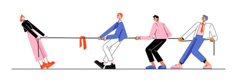 Man Vs Woman In Tug War Royalty Free Vector Image