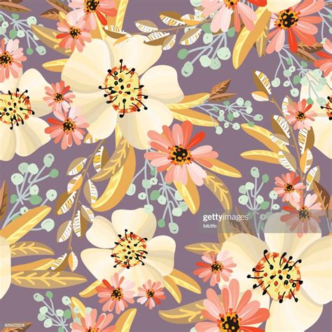 Seamless Floral Background High Res Vector Graphic Getty Images