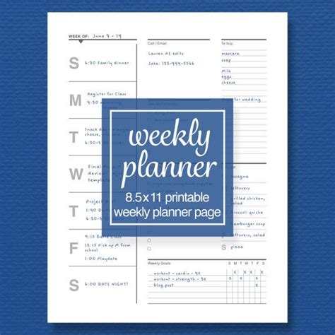 Minimalist Weekly Planner Printable Simple Planner Weekly Etsy
