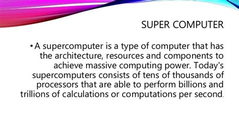 The Four Basic Types Of A Computers