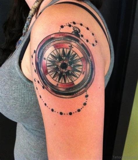 63 Elegant Compass Tattoos For Shoulder