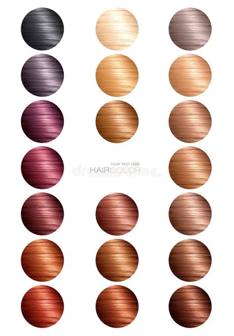 Hair Color Palette Range Swatches Tints Chart Dye Stock Photos Free