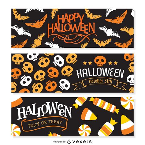 2 Halloween Party Banner Vector Download
