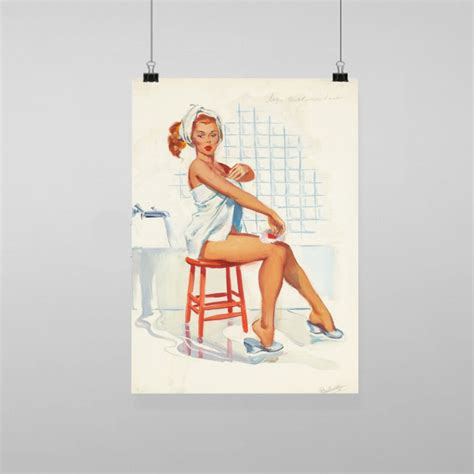 Pin Up Girl Sexy Bathroom Vintage Reproduction Wall Art Decro Decor Poster Print Any Size Etsy Uk