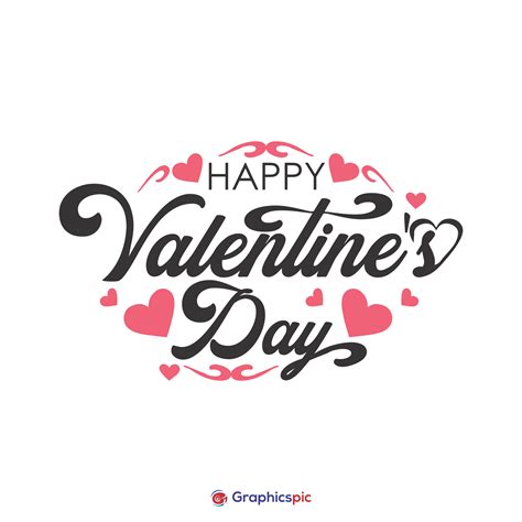 Theme Of Happy Valentines Day February 14 Typography Poster Design